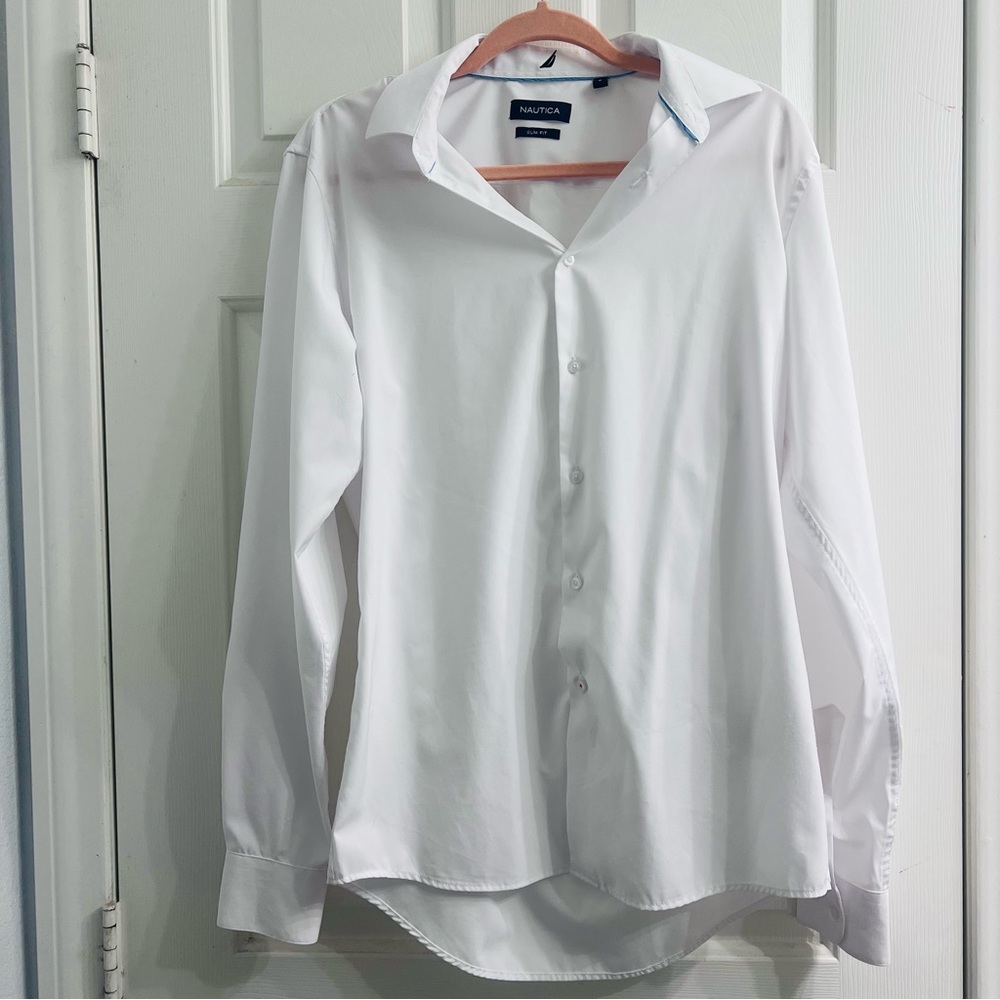 Nautica Slim Fit White Button-Up